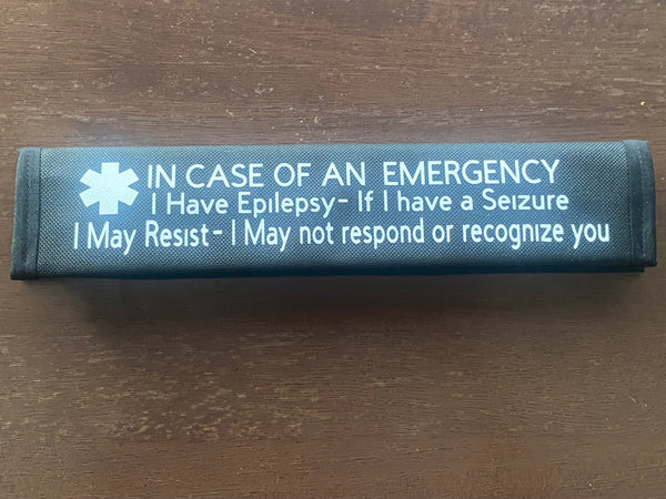 Black, Orange, & Hot Pink Seat Belt Cover Epilepsy & VNS Magnet,Sunflower Syndrome, (I HAVE SEIZURES, I Have Epilepsy I May Have A Seizure) & Jeavons Syndrome
