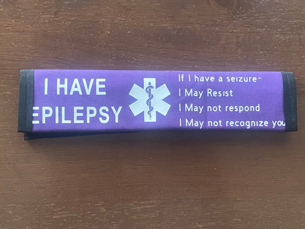 Black, Orange, & Hot Pink Seat Belt Cover Epilepsy & VNS Magnet,Sunflower Syndrome, (I HAVE SEIZURES, I Have Epilepsy I May Have A Seizure) & Jeavons Syndrome