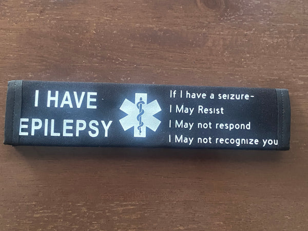 Black, Orange, & Hot Pink Seat Belt Cover Epilepsy & VNS Magnet,Sunflower Syndrome, (I HAVE SEIZURES, I Have Epilepsy I May Have A Seizure) & Jeavons Syndrome