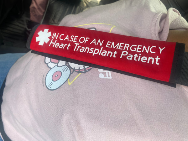 Pullover Pal Awareness Seat cover ( IN CASE OF AN EMERGENCY) Heart Transplant Patient