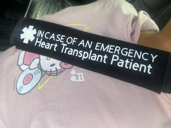 Pullover Pal Awareness Seat cover ( IN CASE OF AN EMERGENCY) Heart Transplant Patient