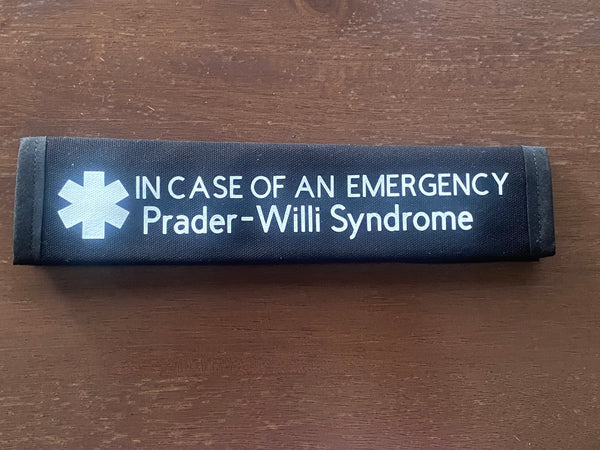 Pullover Pal Awareness Seat Belt Covers (IN CASE OF AN EMERGENCY) Prader-Willi Syndrome