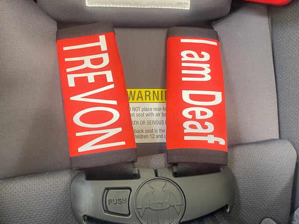 Pullover Pal Awareness Seat Belt Covers (Name and custom)