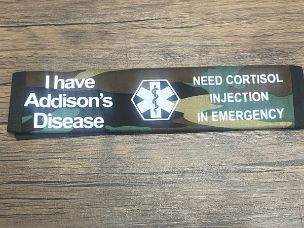 Pullover Pal Black Awareness Seat belt Cover ADRENAL INSUFFICIENCY (CAH), Adrenal Insufficiency Steroid Dependent, ( I Have Addison's Disease Need Cortisol Injection In Emergency)