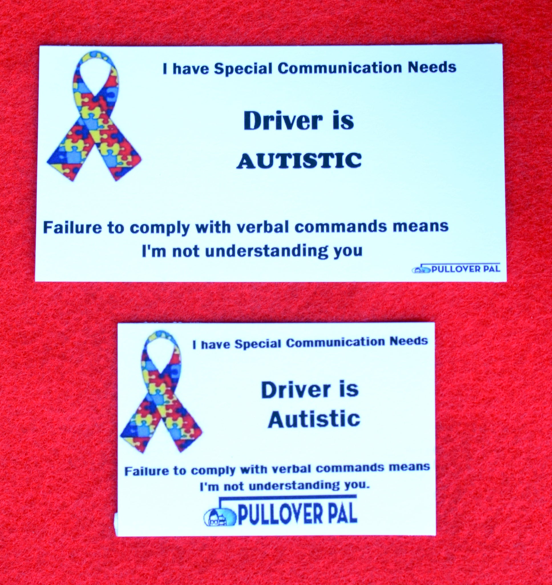 Driver is Autistic Card (Card Only)