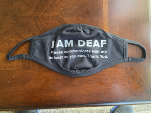 I am Deaf Face Mask (Cloth Face Mask Adult Size)