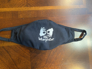 ASL Interpreter (Cloth Face Mask Adult Size) Logo Center