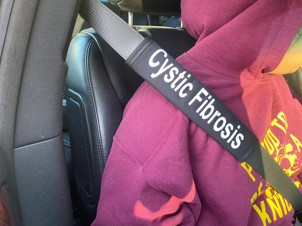 Red & Black Seat Belt Cover ( Cystic Fibrosis) (I Have Cystic Fibrosis)