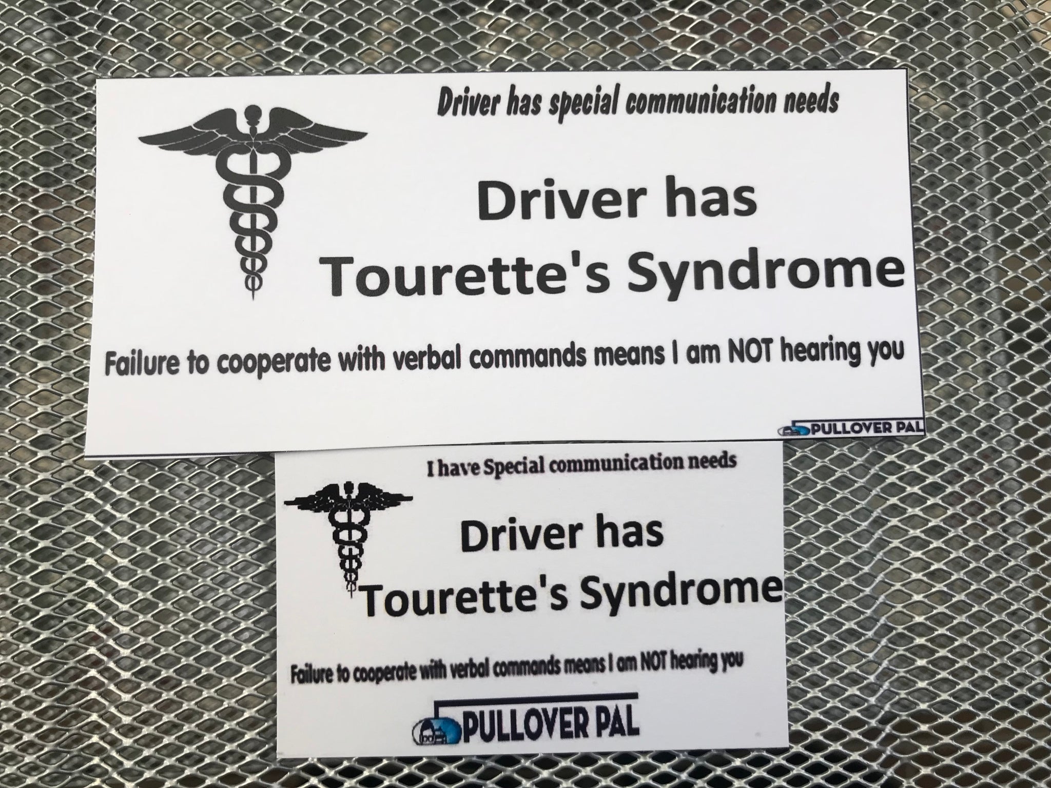 Driver Has Tourette's Syndrome (Card Only)