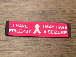 Black, Orange, & Hot Pink Seat Belt Cover ( I Have Epilepsy I May Have A Seizure)