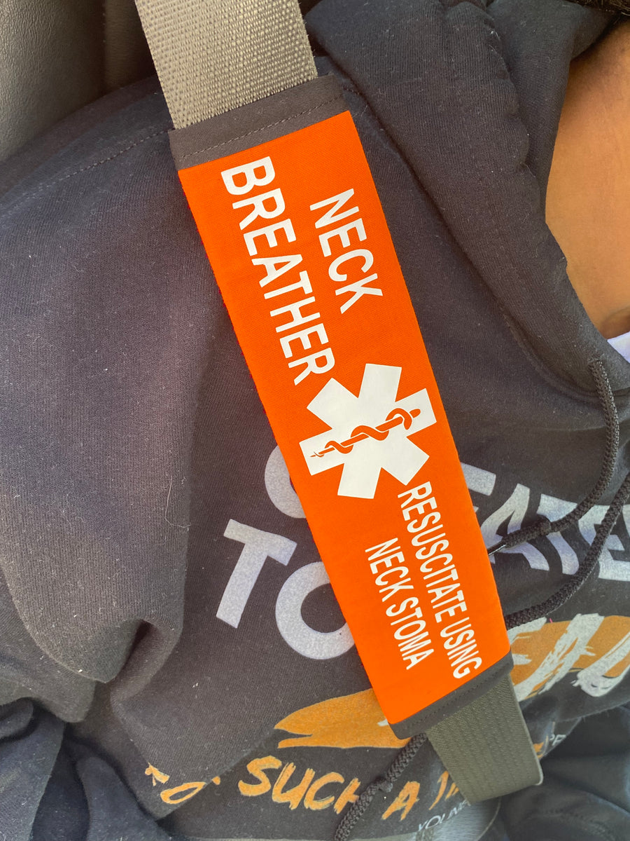 Black & Orange Seat Belt Cover ( Neck Breather) Pullover Pal