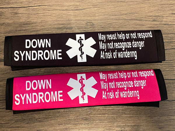 Black & Hot Pink Seat Belt Cover ( Down Syndrome)