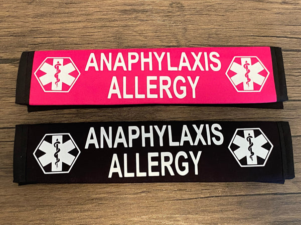 Black & Hot Pink Seat Belt Cover ( Anaphylaxis Allergy)