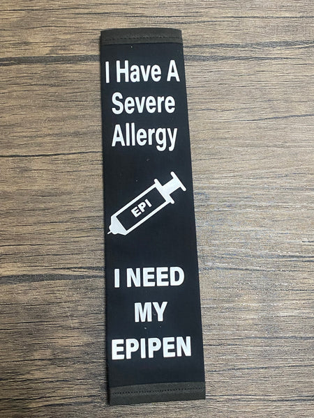 Pullover Pal Awareness Seat Belt Cover (Latex Allergy, Severe Allergy(I need my Epipen), Penicillin Allergy, &  Individual on Blood Thinner)