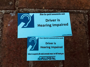 Driver Is Hearing Impaired (Card Only)