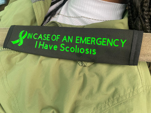 Pullover Pal Awareness Seat Belt Covers (IN CASE OF AN EMERGENCY Scoliosis & Muscular Atrophy)