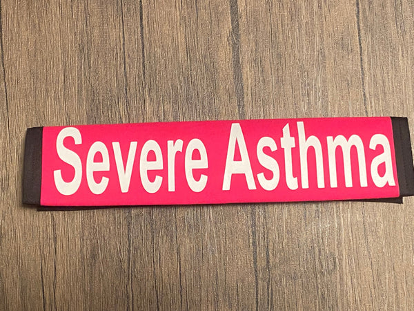 Black & Hot Pink Seat Belt Cover ( Severe Asthma) ( I Have Asthma)
